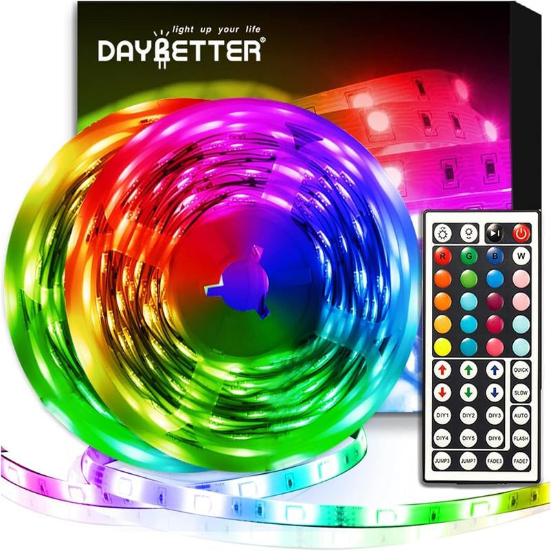 32.8Ft LED Strip Lights Kit with Remote and Power Supply - Color Changing, 2 Rolls 16.4 Feet