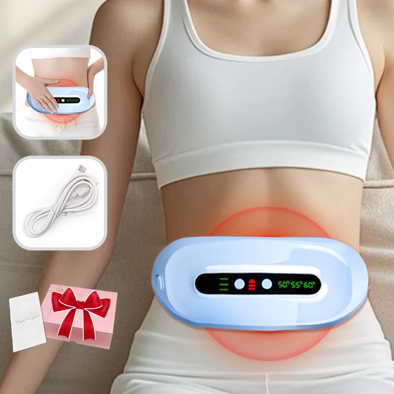 Wireless Abdominal Warming Belt, Stomach Heating Pad, 3 Temperature Settings & Massage Modes, Ideal Christmas Gift for Wife & Daughter, New Lithium Ion Battery Included