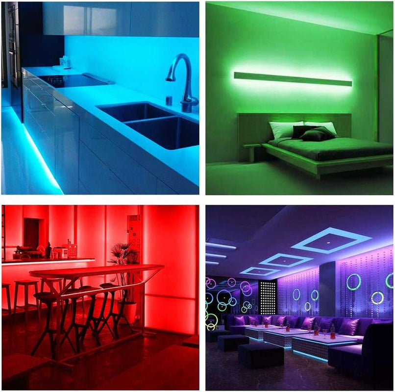 32.8Ft LED Strip Lights Kit with Remote and Power Supply - Color Changing, 2 Rolls 16.4 Feet