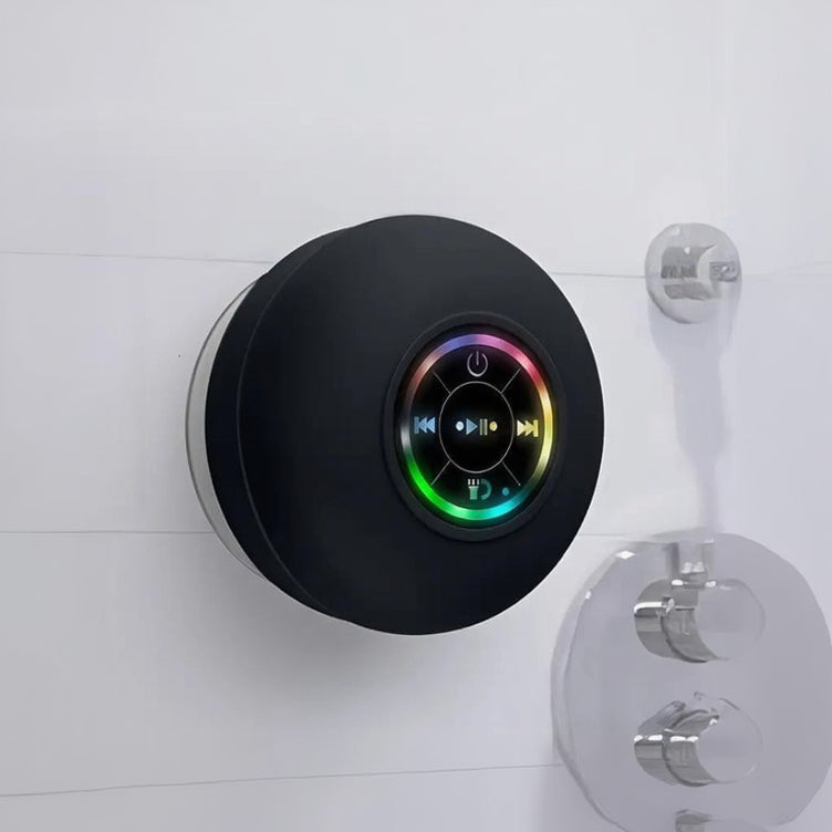 Waterproof Speaker, Portable Wireless Speaker with Suction Cup, USB Rechargeable Black Speaker, Wireless Version Life for Parties, Bathroom, Travel, Home, Outdoor, Gifts for Thanksgiving Christmas New Year